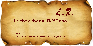 Lichtenberg Rózsa névjegykártya